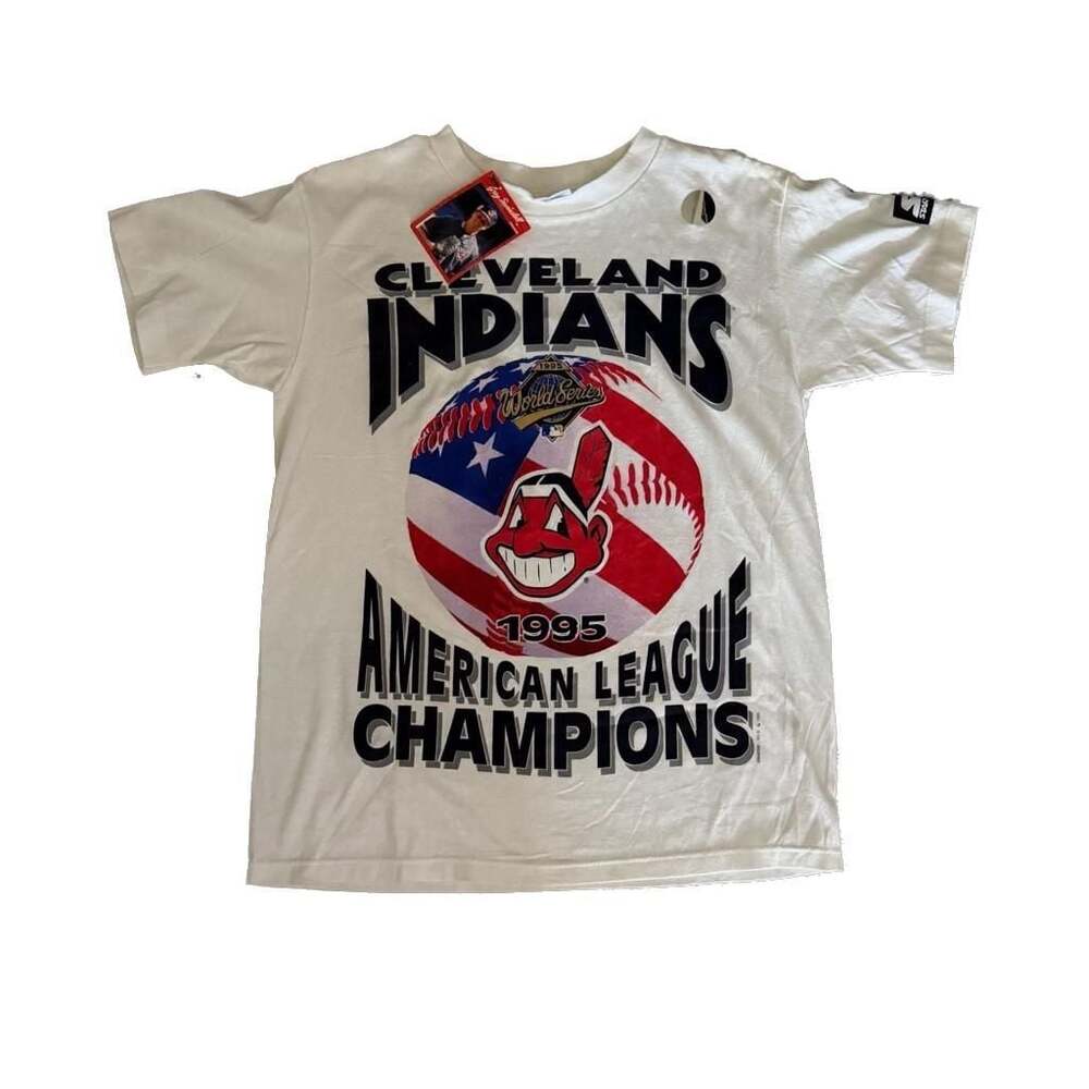Vintage 1995 Cleveland Indians American League Champions T-Shirt 14/16 Y